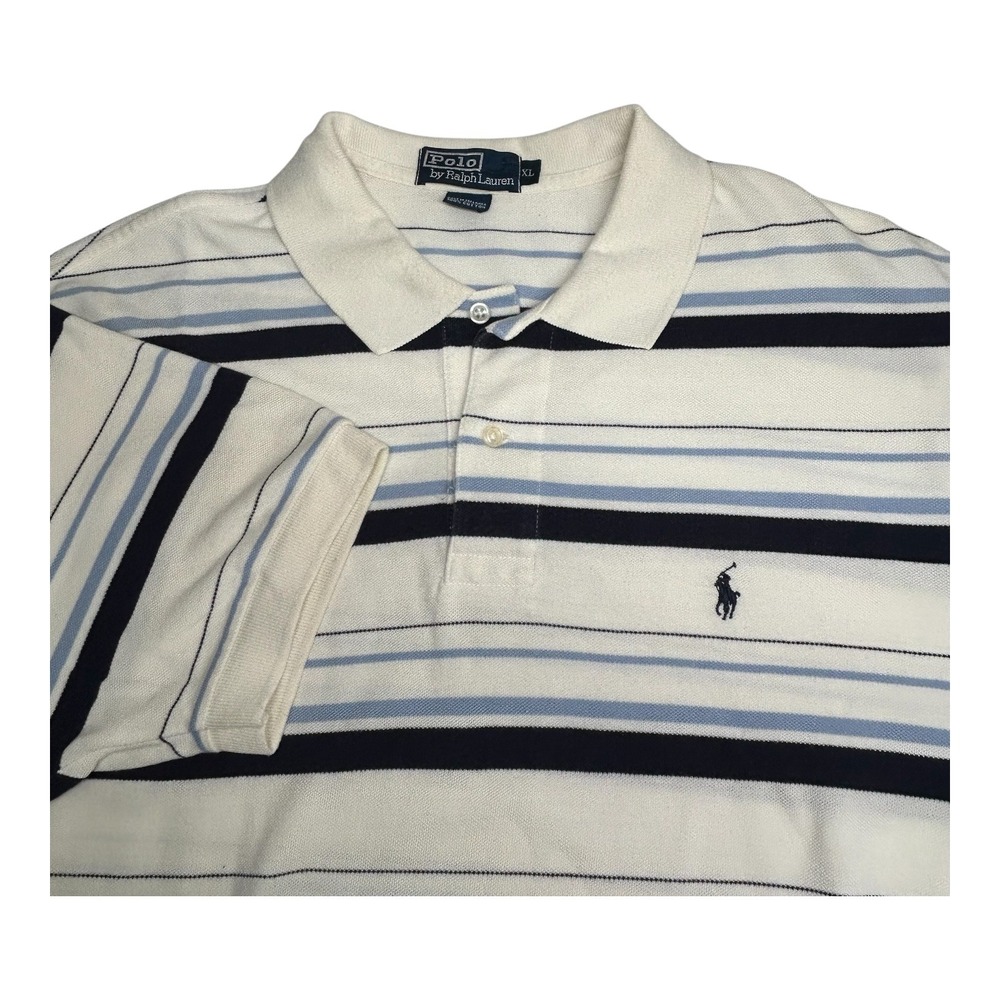 VTG Polo by Ralph Lauren Mens X-Large Striped Polo Short Sleeve Golf‎ Rugby Prep